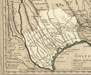 the map of Texas in the year 1718, also known as Guillaume de L'Isle map.