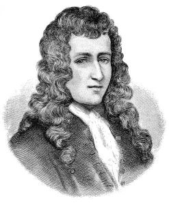 a drawing of René-Robert Cavelier, Sieur de La Salle who founded the French colony in Texas