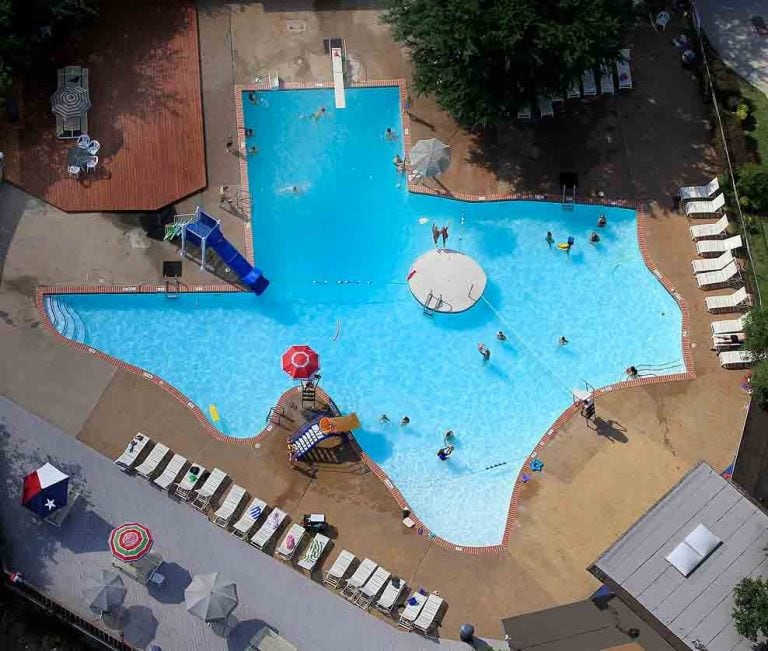 An overhead photo of the Texas Pool