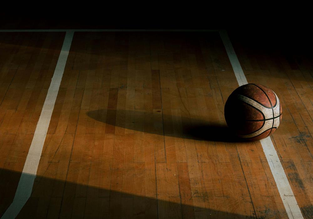 Empty basketball court
