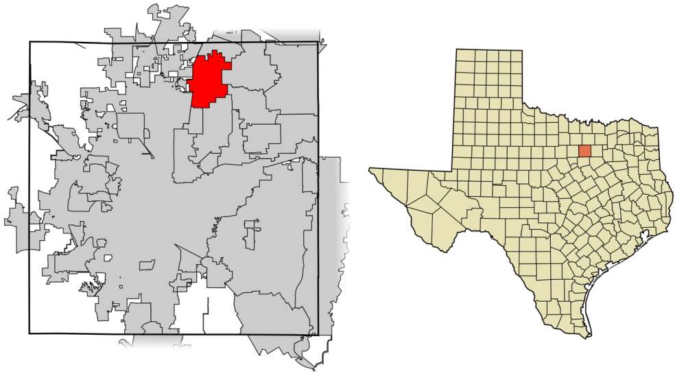 Location of Keller within Tarrant County and Texas