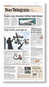 Front page of Fort Worth Star-Telegram