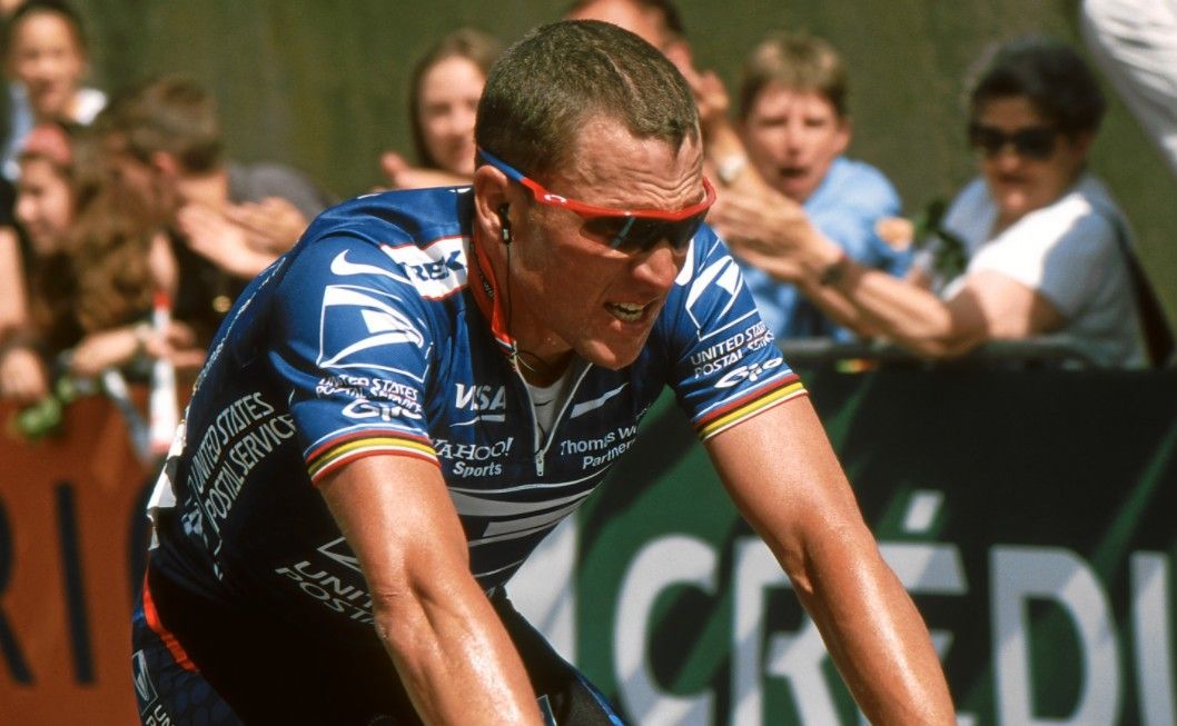 Lance Armstrong biking