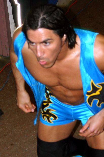Paul London preparing for his entrance at a WWE event
