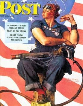 The cover of the Evening Post honoring Rosie the Riveter