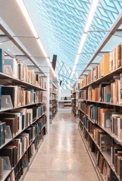 A book alley in a library