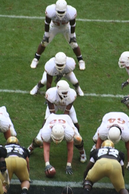 The 2005 Texas Longhorns in the I formation against Colorado in the 2005 Big 12 Championship Game