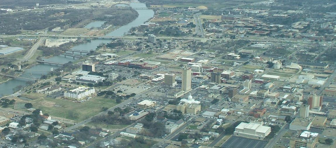 aerial view of downtown Waco