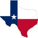 texas map and flag