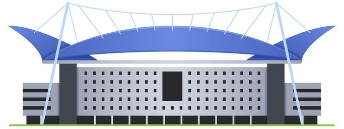 Sports stadium with roof