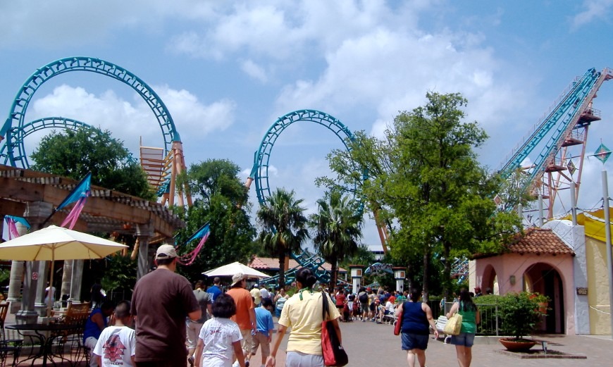 amusement park full of people