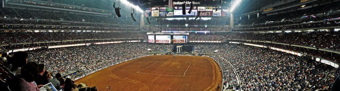 full-packed stadium during the Houston Livestock Show & Rodeo