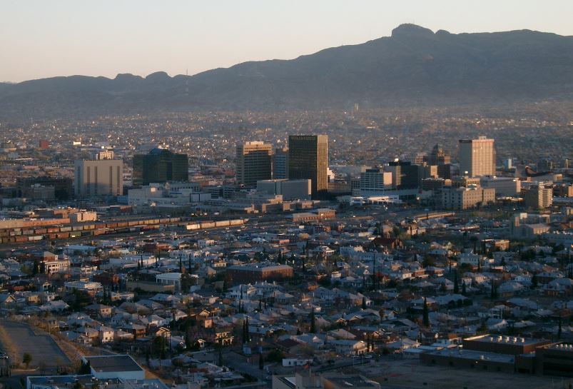 overlooking the buildings and the streets in El Paso