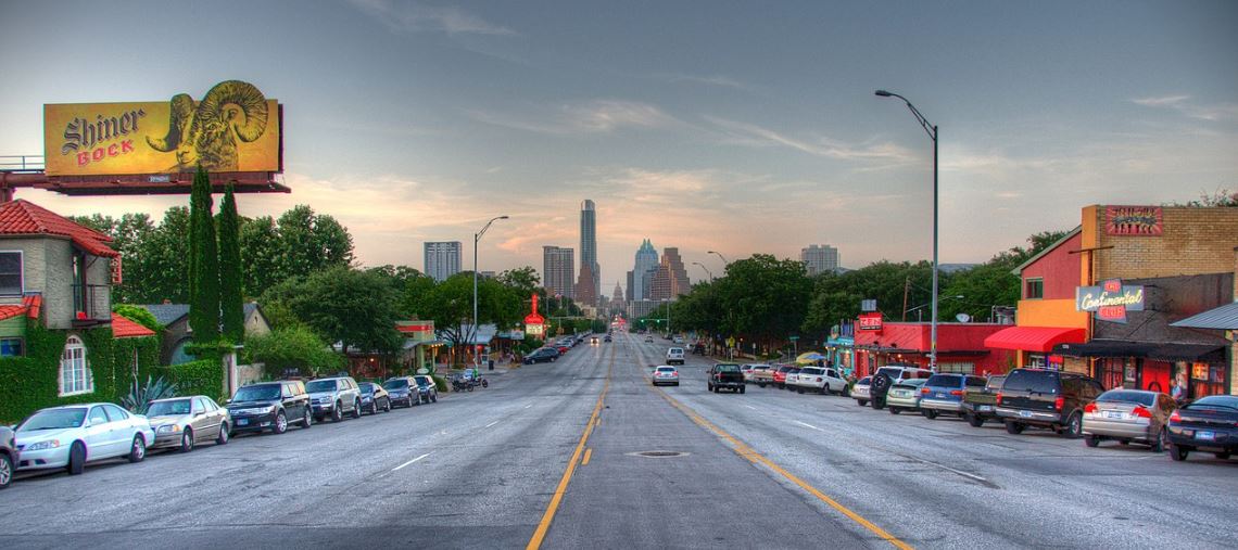 the surrounding area of South Congress Avenue