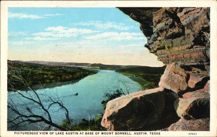 1917 postcard depiction of the view from Mount Bonnell