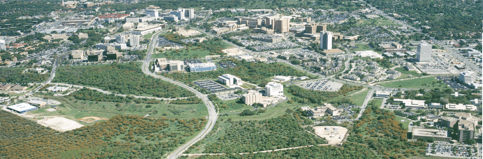 an aerial of the South Texas Medical Center in northwest San Antonio