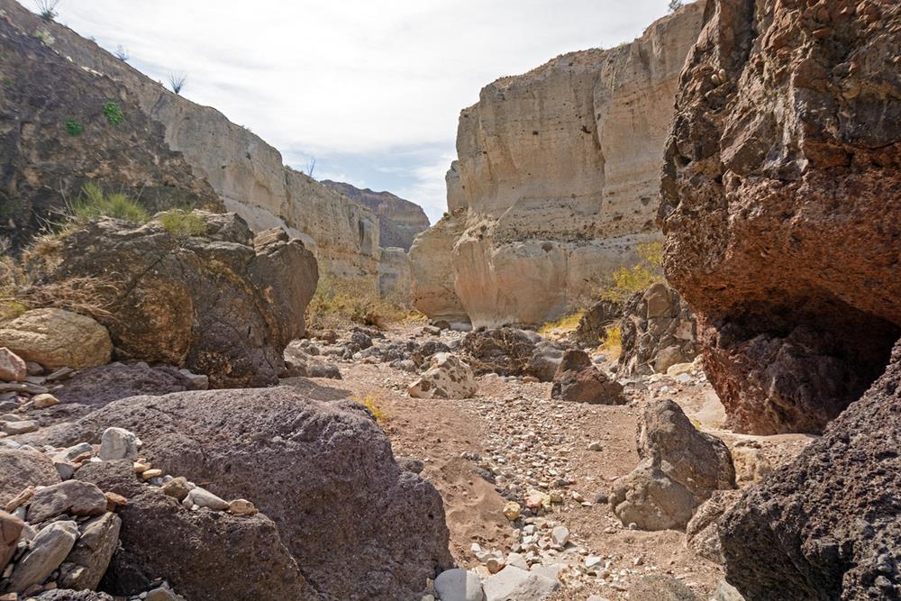 Secluded trail through a volcanic canyon in Big Bend National Park