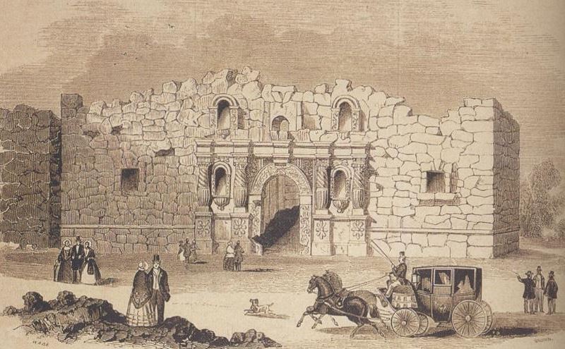 A drawing of the Battle of the Alamo