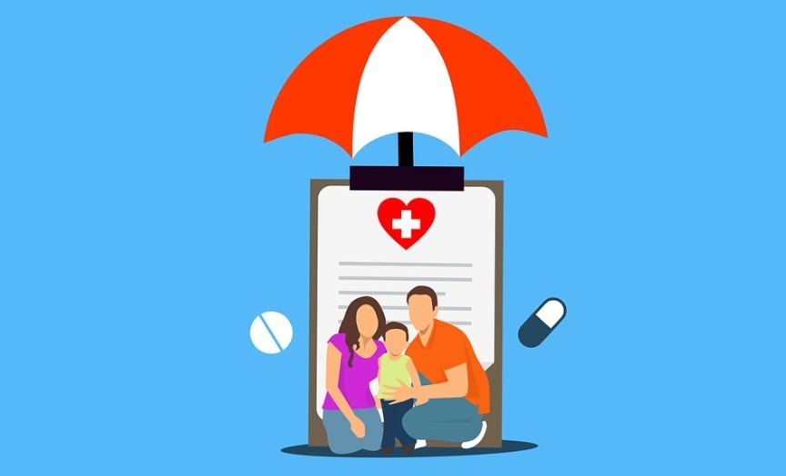 graphic art of a family health insurance