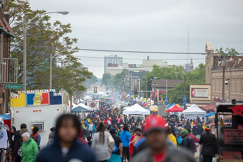 people celebrating the Juneteenth festival in Milwaukee, 2019