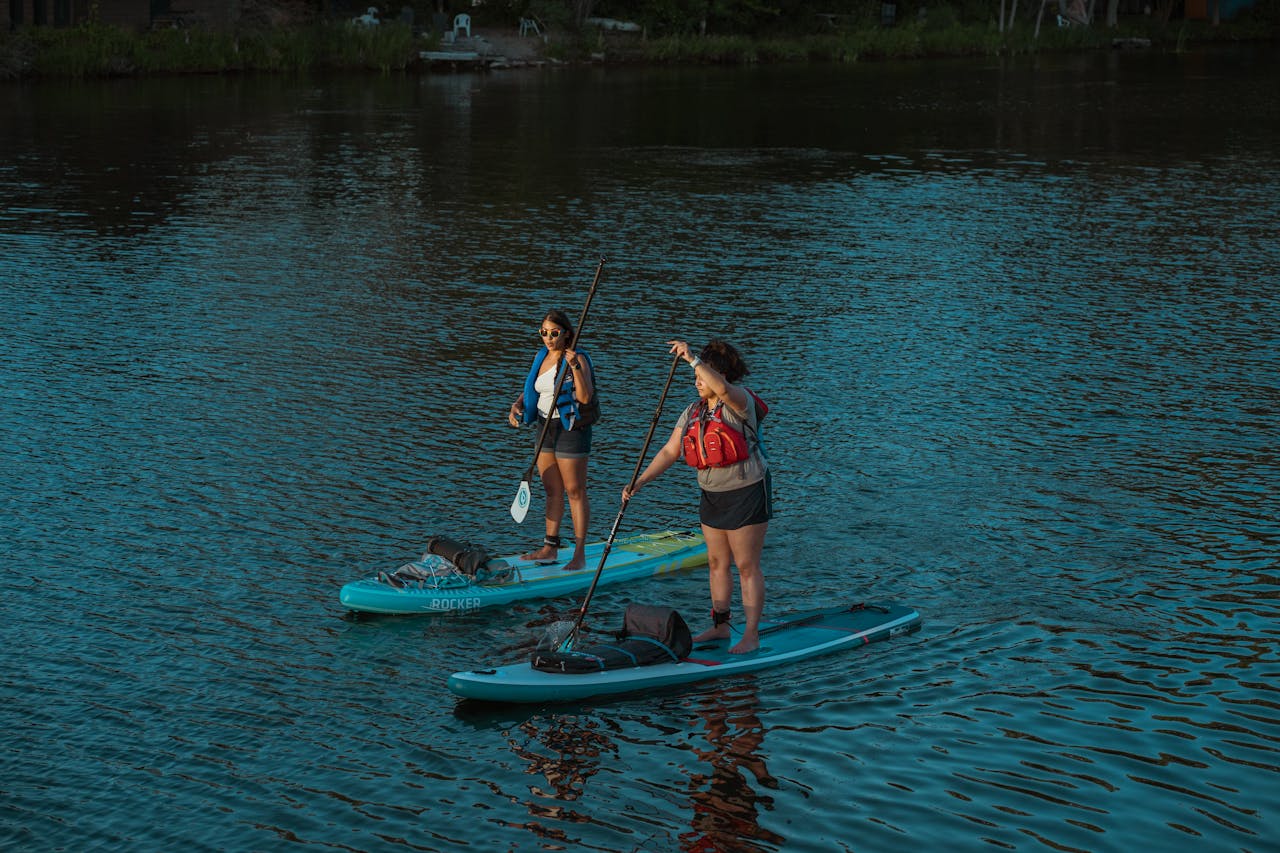 Girls paddling on Toronto Island
