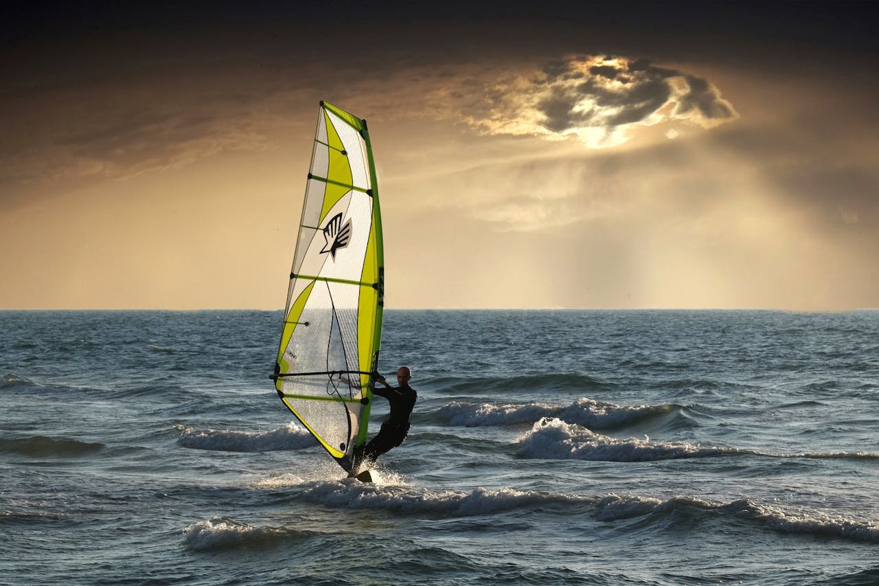 Man Riding on Wind Surfing