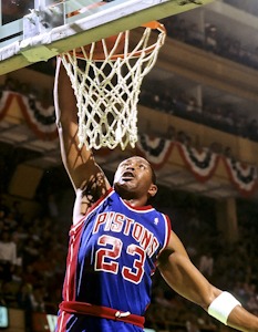 Mark Aguirre playing for Detroit Pistons