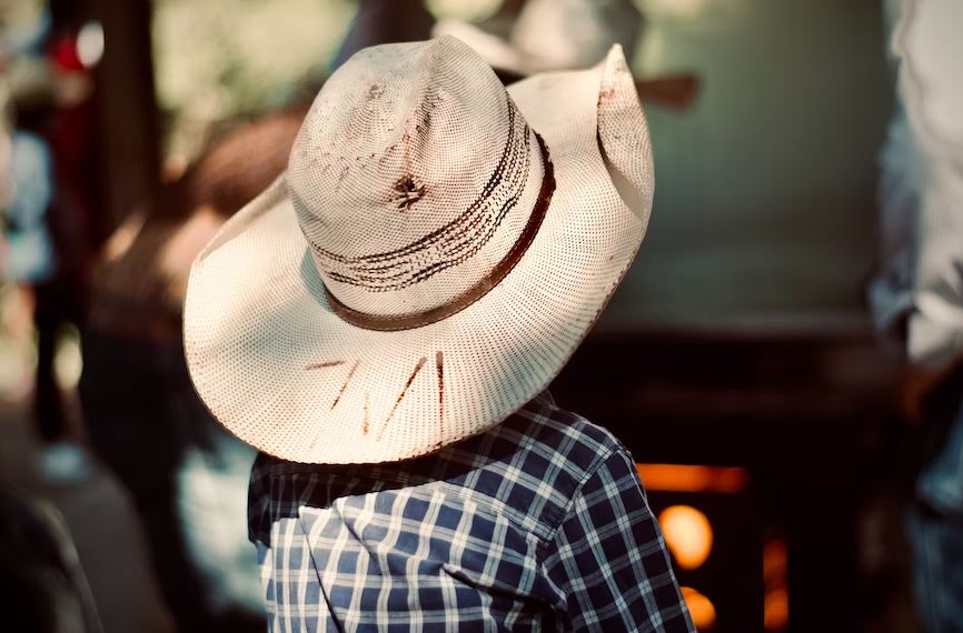 a boy wearing a cowboy hat