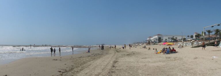 A panoramic view of Galveston Beach, Texas