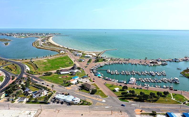 A view of the Rockport Texas waterfront