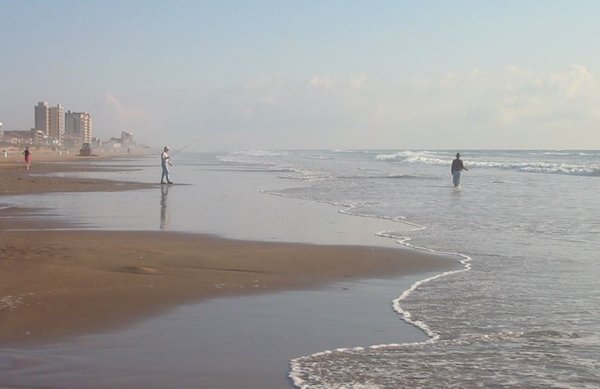 An early morning view of Padre Island shore