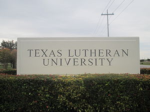 Entrance sign to Texas Lutheran University