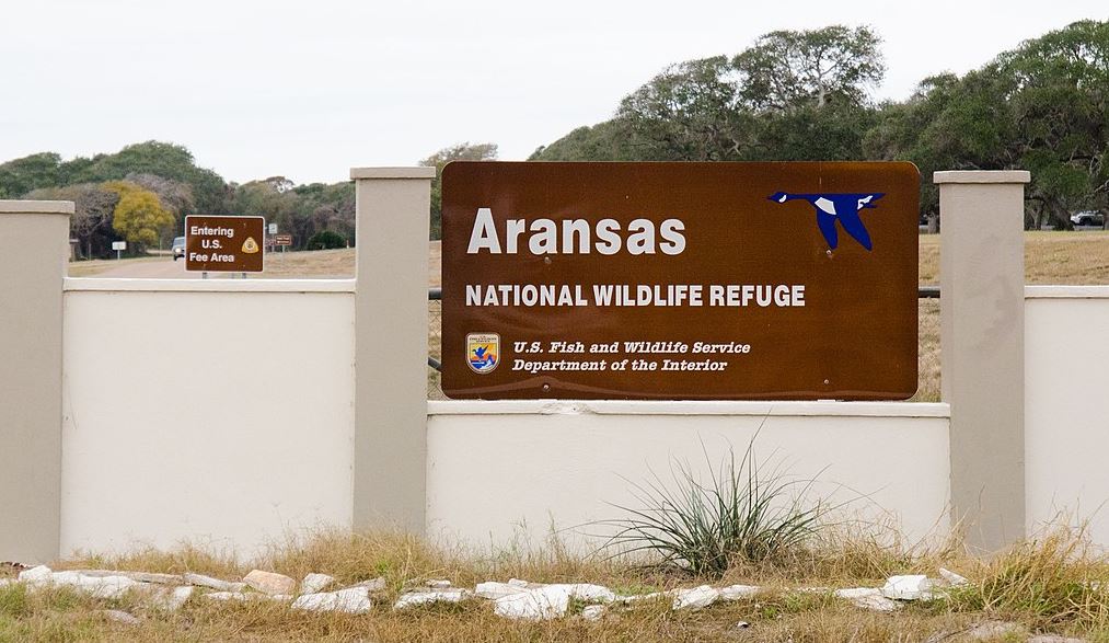 Entrance to Aransas National Wildlife Refuge, in Austwell, TX,