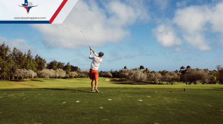 a man playing golf in a golf course