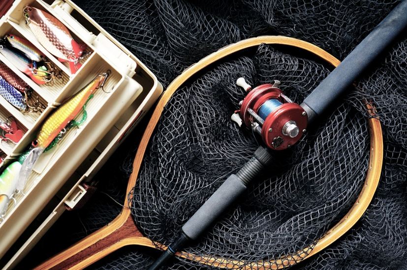 fishing gear, fishing rod, fishing net