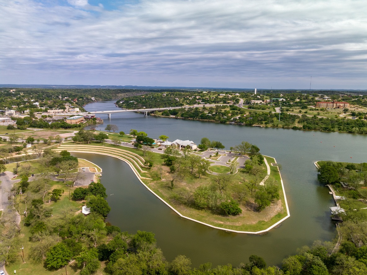 Lakeside Park overlooking Lake Marble Falls located in Marble Falls, TX