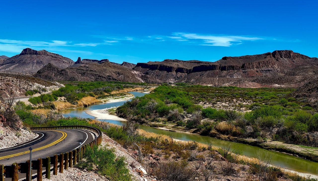 Rio Grande river as seen from the Big Bend in River Road