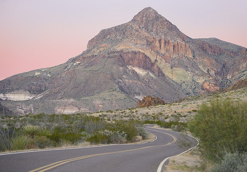 Sunset at Big Bend National Park on the Ross Maxwell Scenic Drive