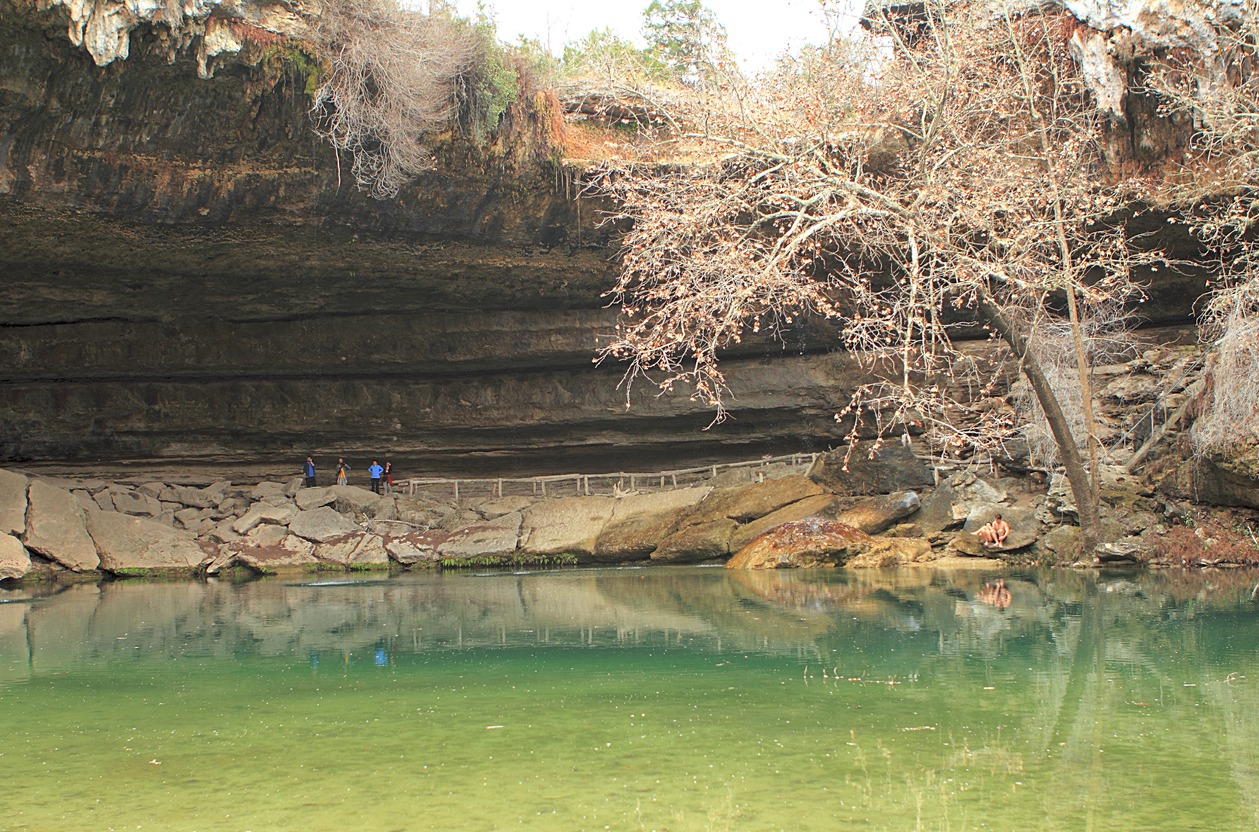 Limestone rock formation at Hamilton Pool Preserve in Dripping Springs