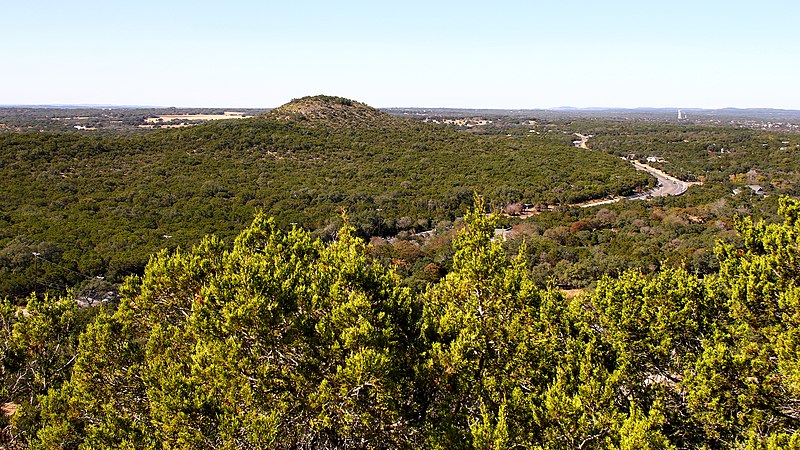 Old Baldy Summit west view in Wimberley, Texas
