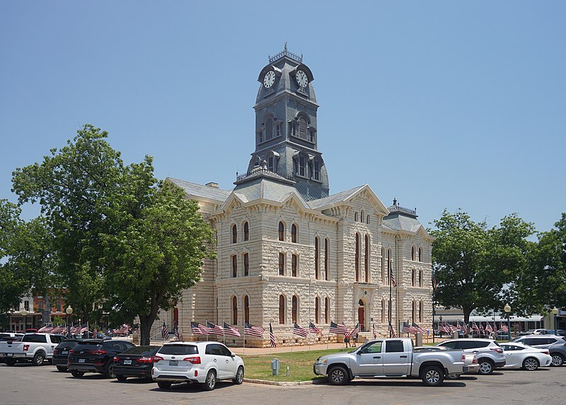 The Hood County Courthouse in Granbury, Texas
