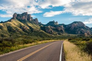 panoramic view of the Chisos mountains in Big Bend National Park