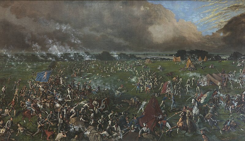Artistic interpretation of the Battle of San Jacinto