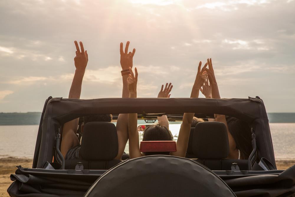 Friends on a road trip
