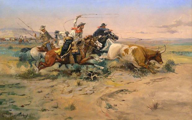 Cowboys portrayed in Western art