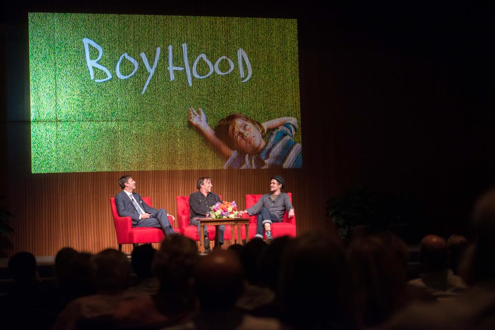 Director Richard Linklater and actor speaking about the making of the film "Boyhood"