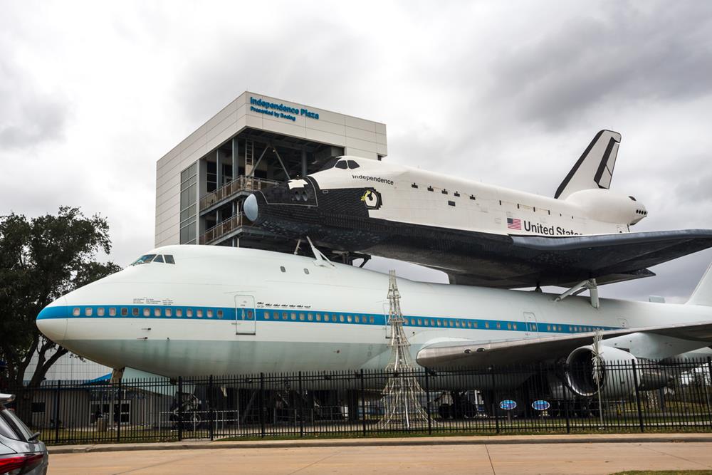 Plane at the Independence Plaza presented by Boeing in the NASA’s Johnson Space Center