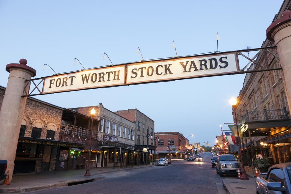 Street in the Fort Worth Stockyards district