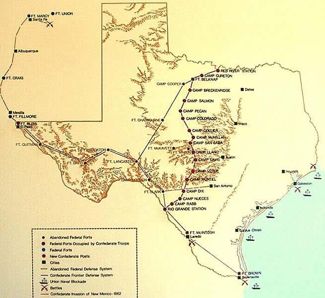 Texas Frontier Line during the Civil War