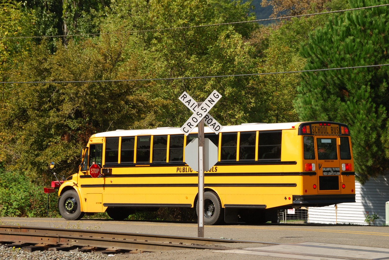 Bus at Crossing